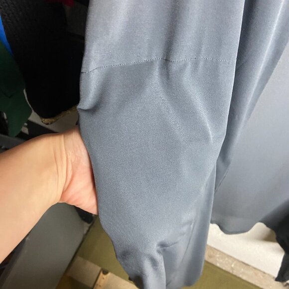 Susan Graver Size Large Liquid Knit Grey Midi Duster Vest Lagen Look Semi Sheer - Picture 3 of 5